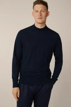 Strick-Stehkragen-Pullover Nando Mit Seide Und Cashmere In