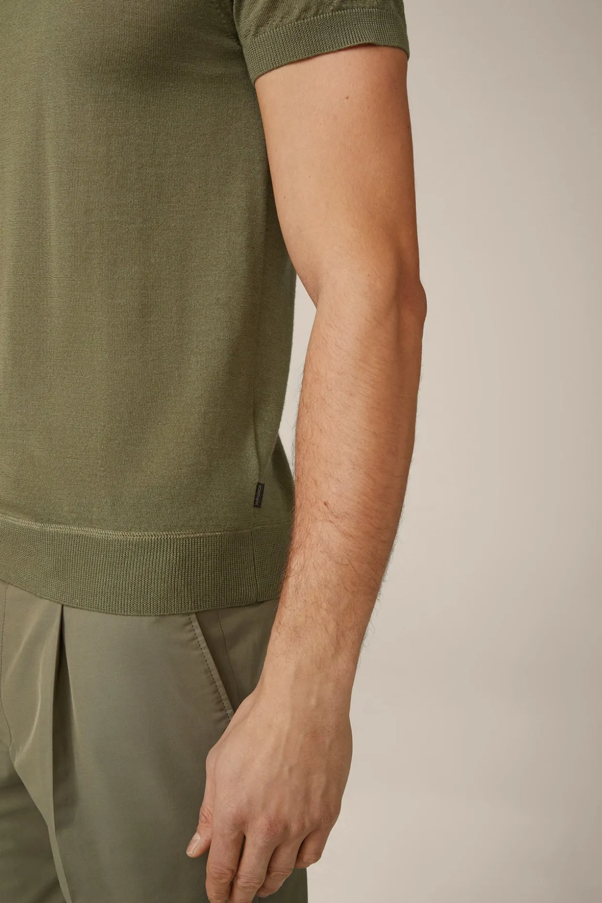 Strick-T-Shirt Nando In Oliv