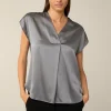 Tencel-Baumwoll-Top Mit Satin Vorderseite In