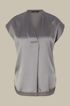 Tencel-Baumwoll-Top Mit Satin Vorderseite In