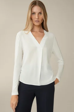 Tencel-Langarm-Shirt Mit Satin Vorderseite In