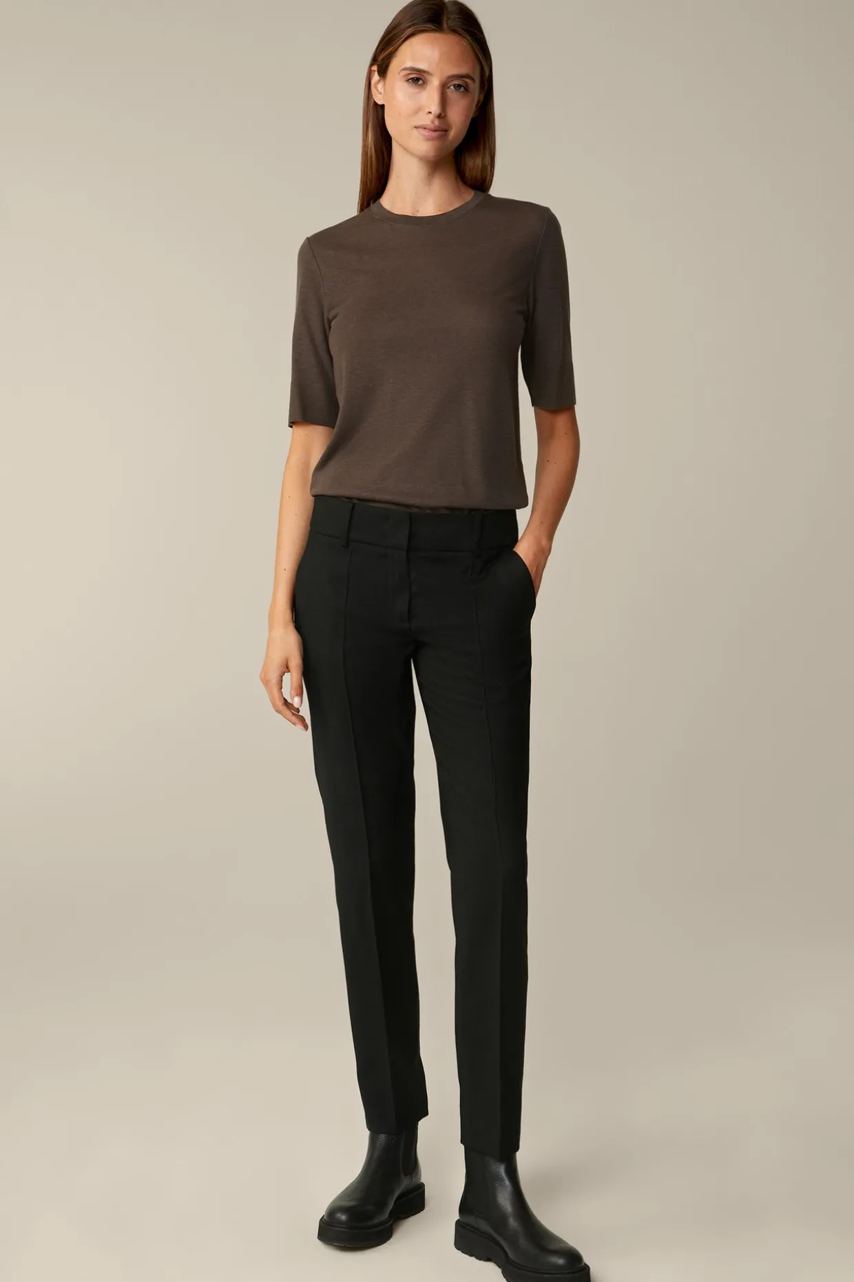 Tencel-Wollmix-Kurzarm-Shirt In