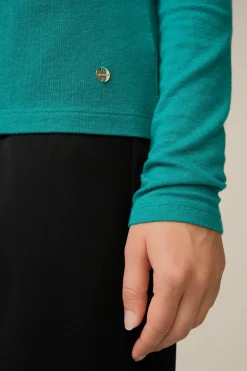 Tencel-Wollstretch-Rollkragen-Shirt In