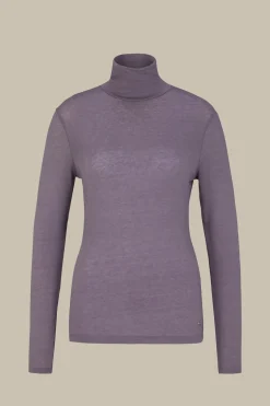 Tencel-Wollstretch-Rollkragen-Shirt In