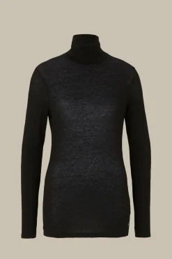 Tencel-Wollstretch-Rollkragen-Shirt In