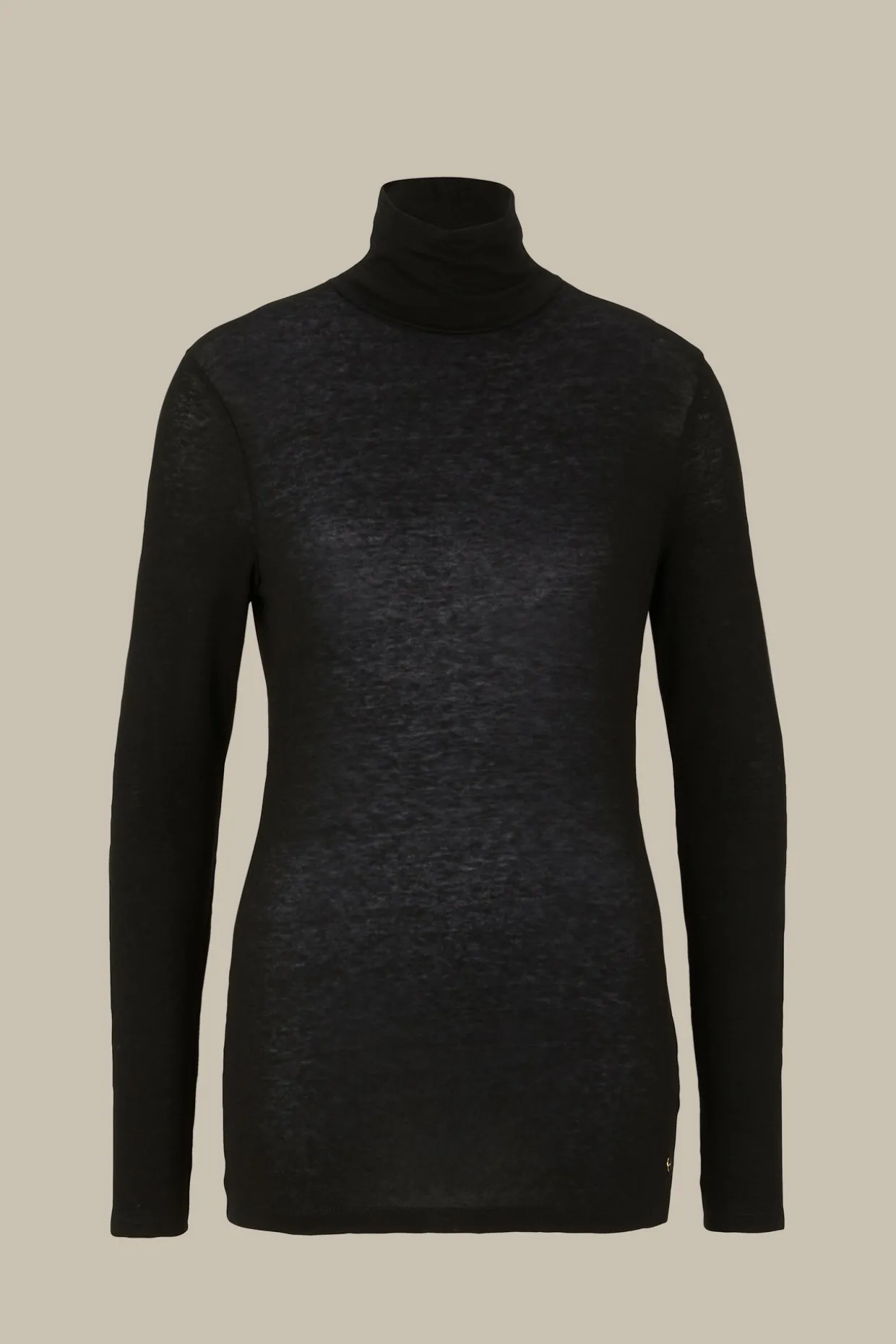 Tencel-Wollstretch-Rollkragen-Shirt In