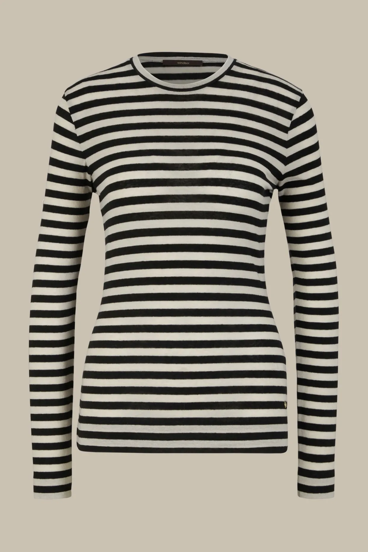 Tencel-Wollstretch-Rundhals-Shirt In