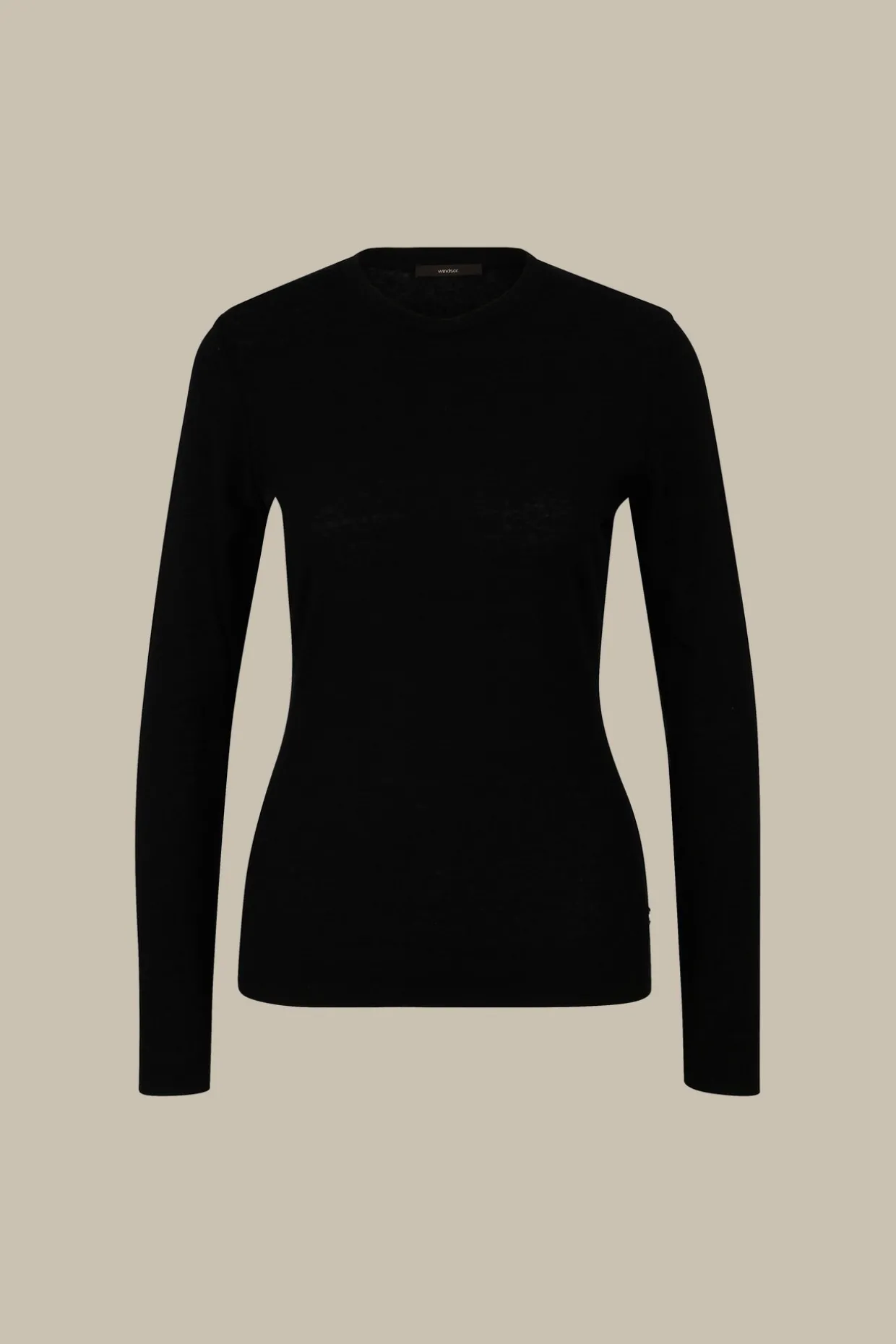 Tencel-Wollstretch-Rundhals-Shirt In