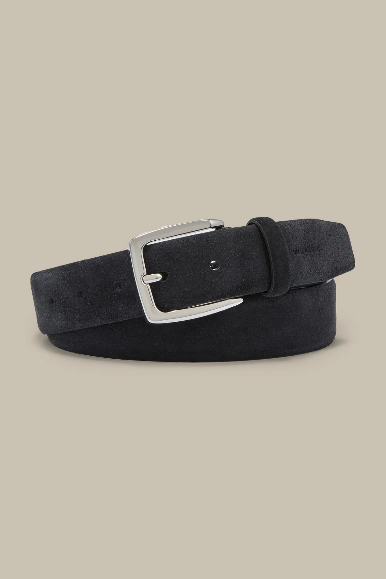 Veloursleder-Gürtel In Marine