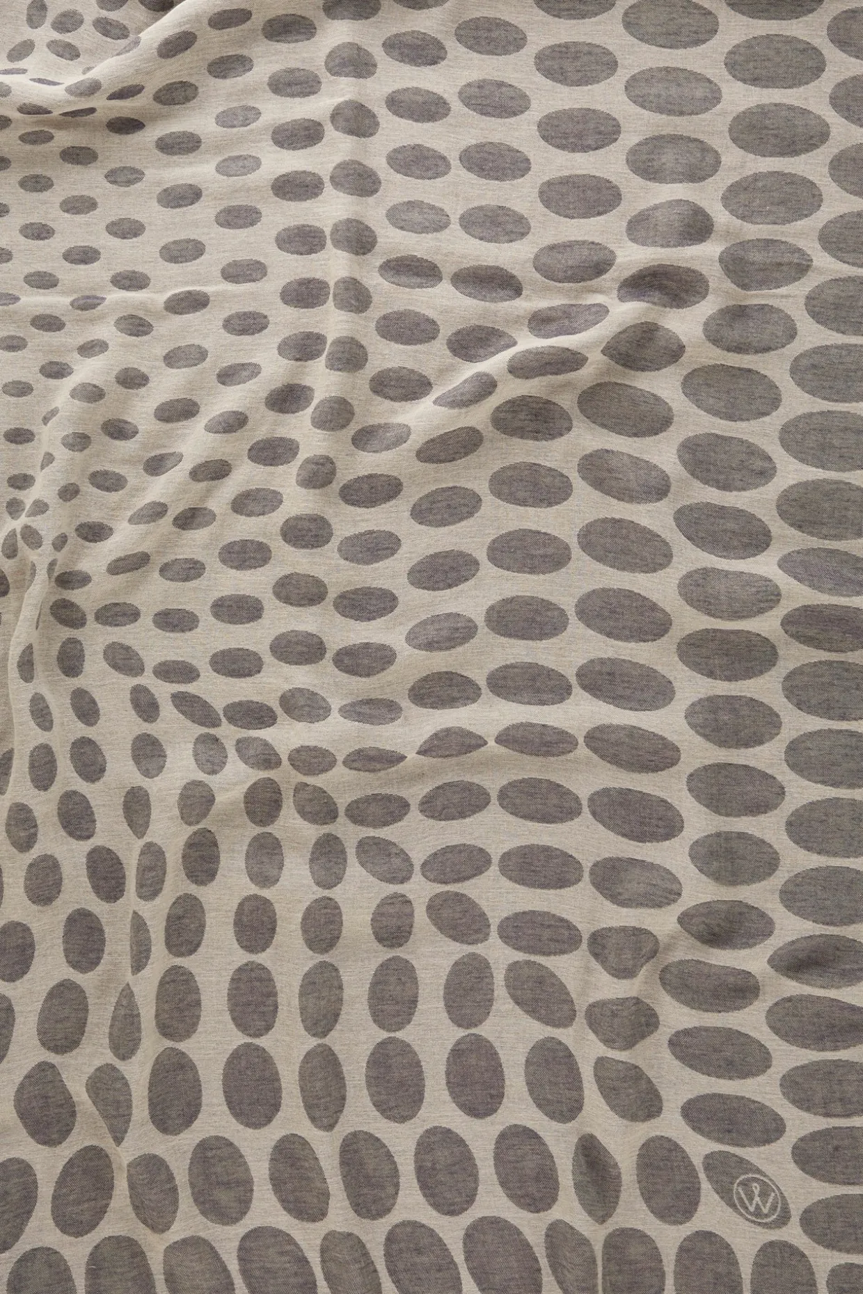 Viskose-Baumwoll-Schal In Beige-Grau Gemustert