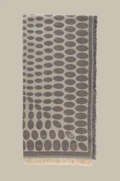 Viskose-Baumwoll-Schal In Beige-Grau Gemustert