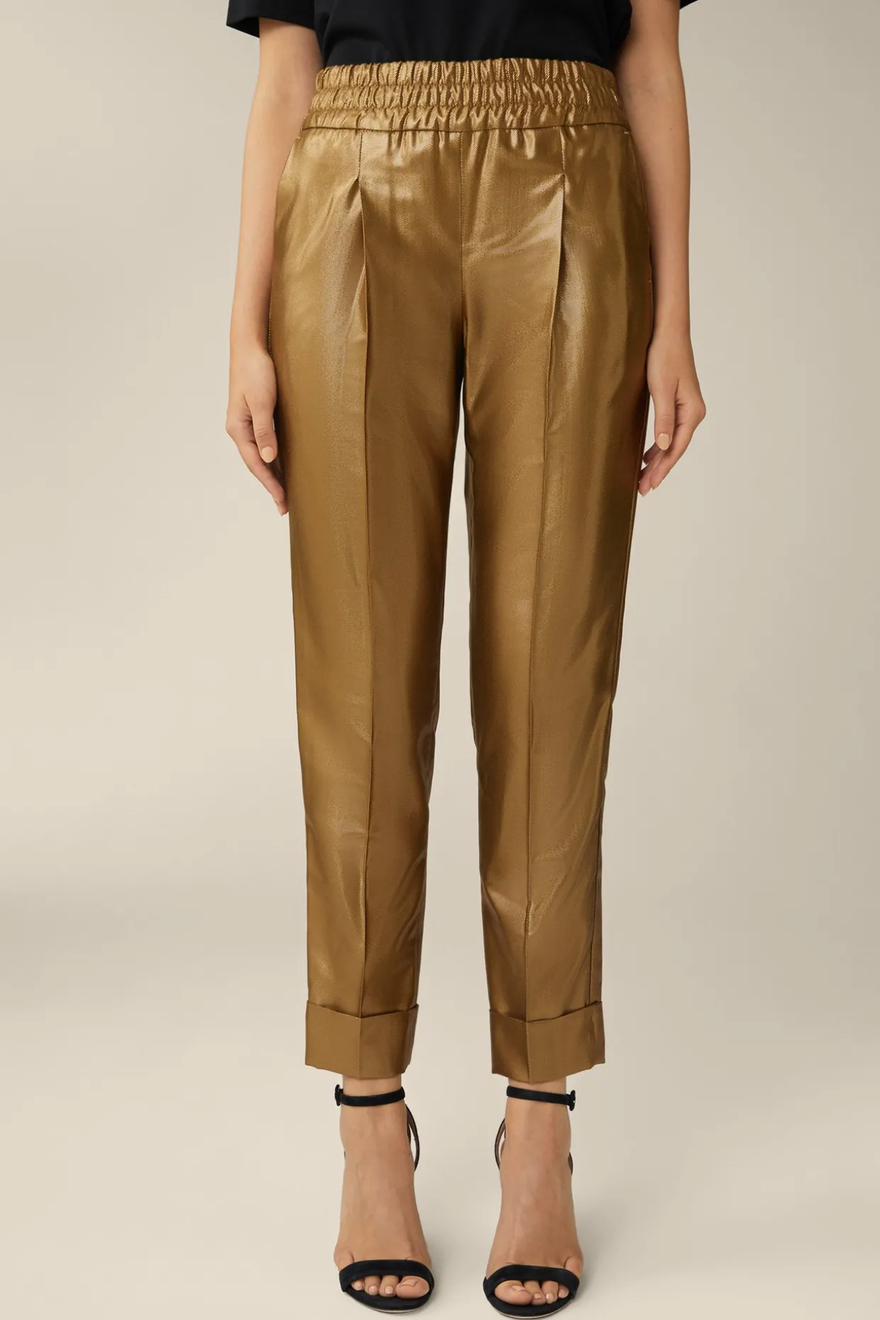 Viskosemix-Bundfalten-Hose Mit Lurex In