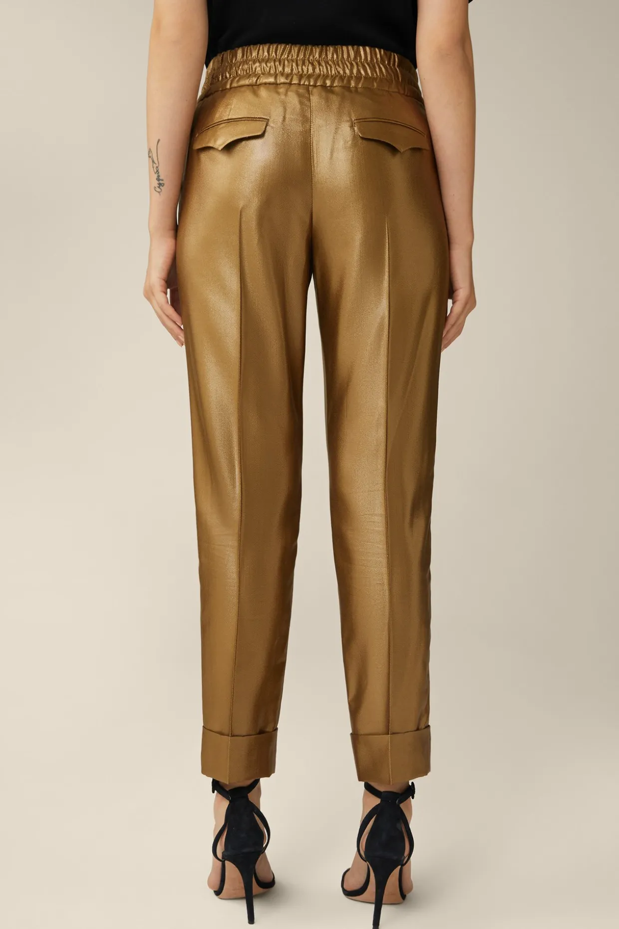 Viskosemix-Bundfalten-Hose Mit Lurex In