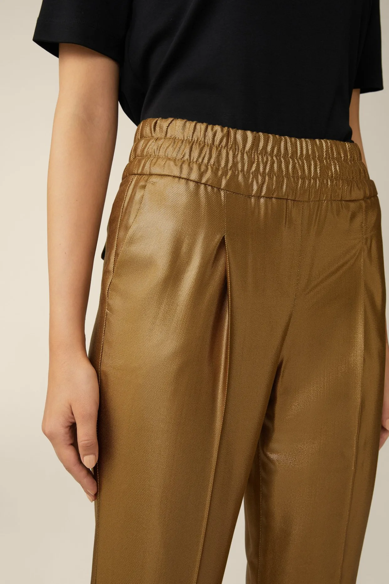 Viskosemix-Bundfalten-Hose Mit Lurex In