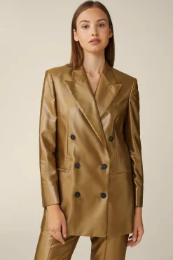 Viskosemix-Doppelreiher-Longblazer Mit Lurex In