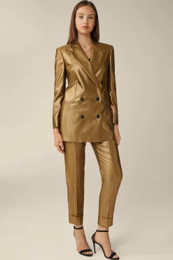 Viskosemix-Doppelreiher-Longblazer Mit Lurex In