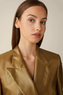 Viskosemix-Doppelreiher-Longblazer Mit Lurex In