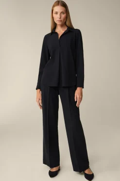 Wollcrepe-Hemdbluse In
