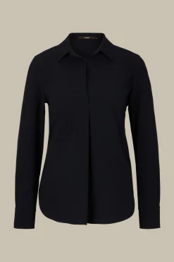 Wollcrepe-Hemdbluse In