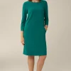 Wollcrepe-Kleid In