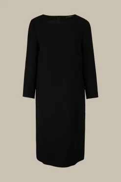 Wollcrepe-Kleid In