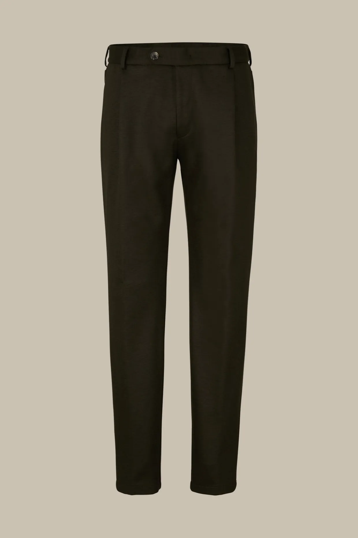 Wolljersey-Baukasten-Hose Floro Mit Bundfalte In Olive