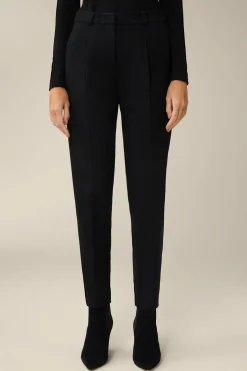 Wolljersey-Bundfalten-Hose In