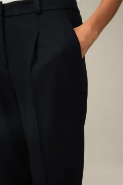 Wolljersey-Bundfalten-Hose In