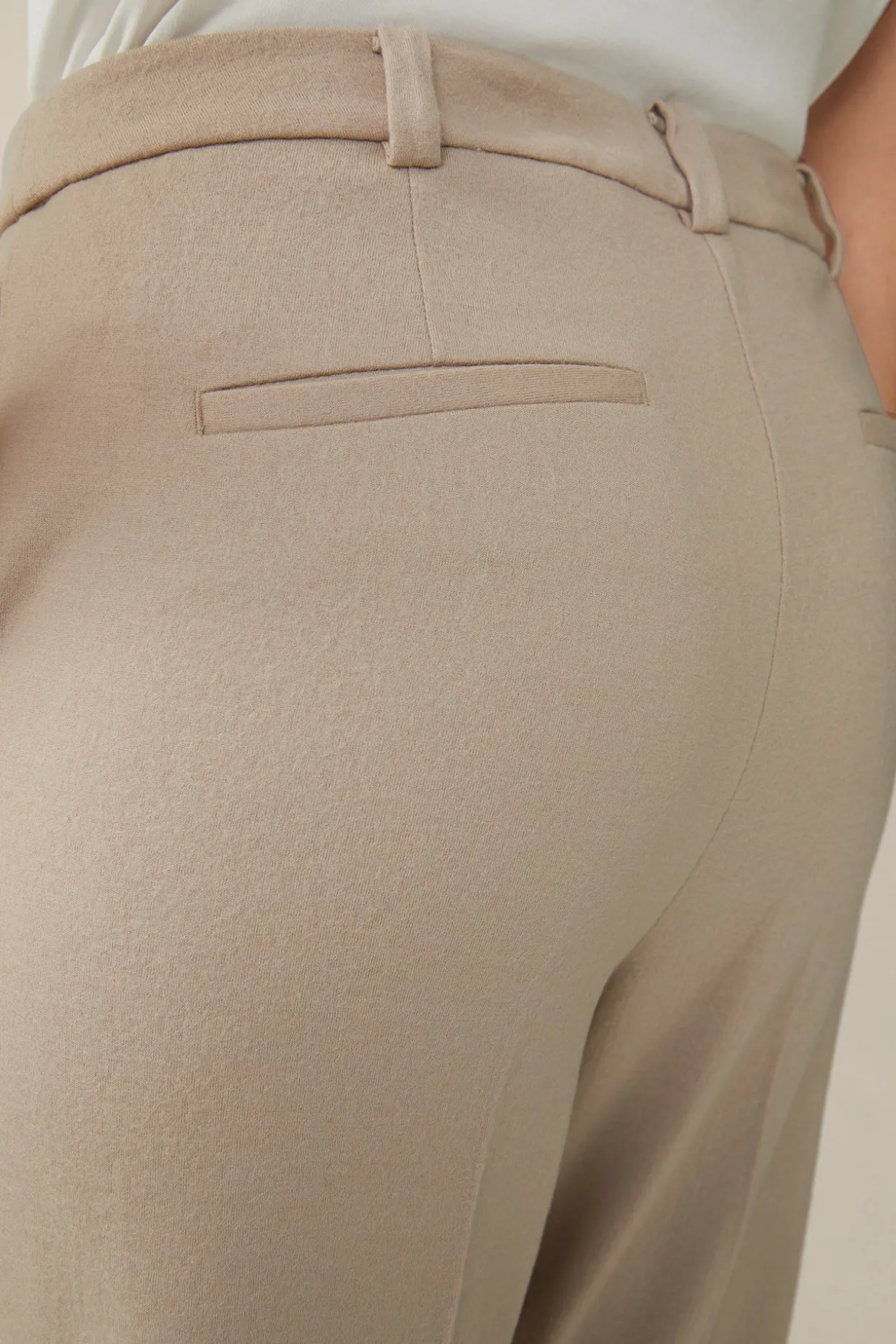 Wolljersey-Bundfalten-Hose In