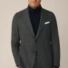 Wollmix-Baukasten-Sakko Giro In Anthrazit-Blau Check