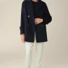 Wollmix-Caban-Jacke Mit Breitem Revers In