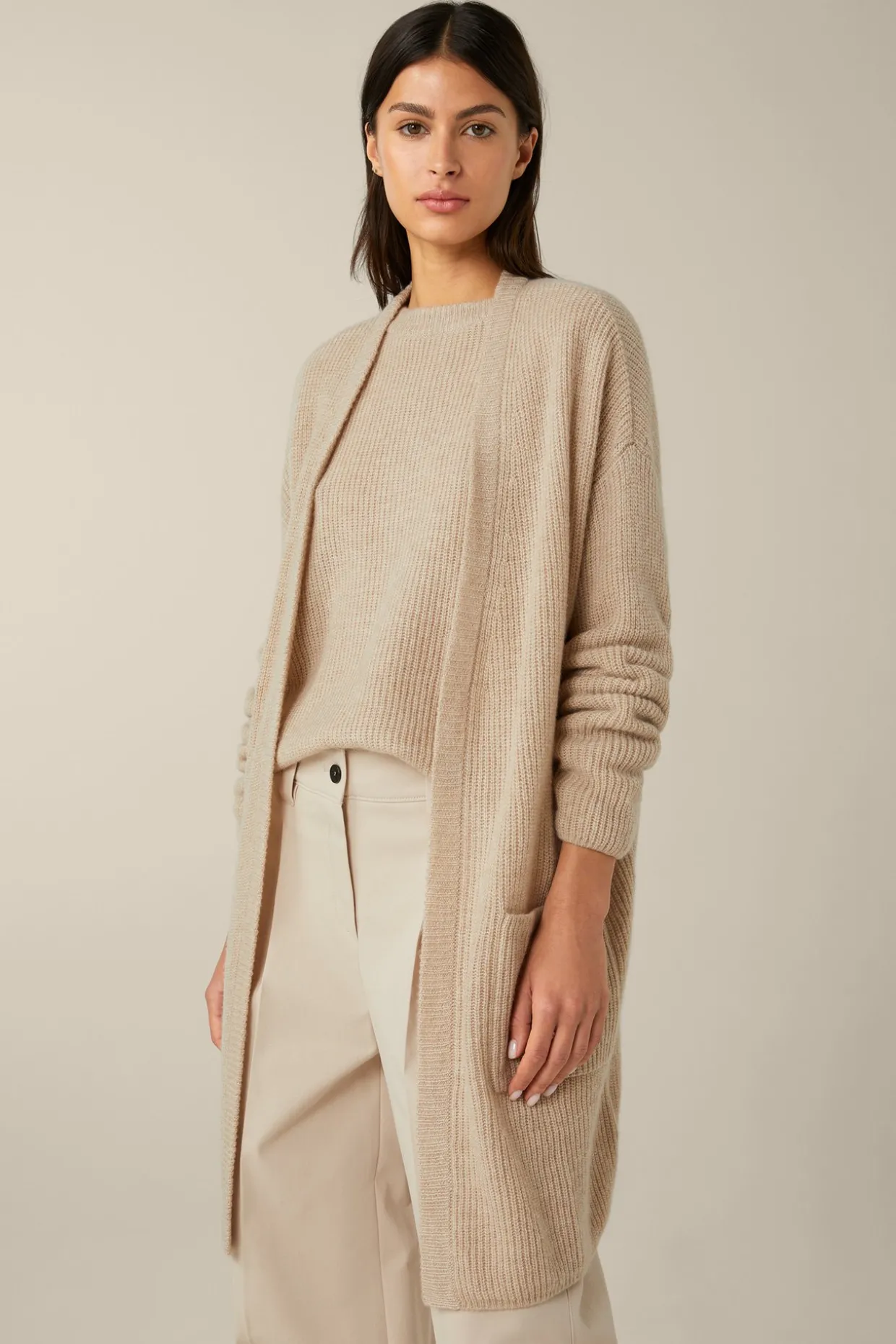 Wollmix-Cardigan Mit Seide Und Cashmere In