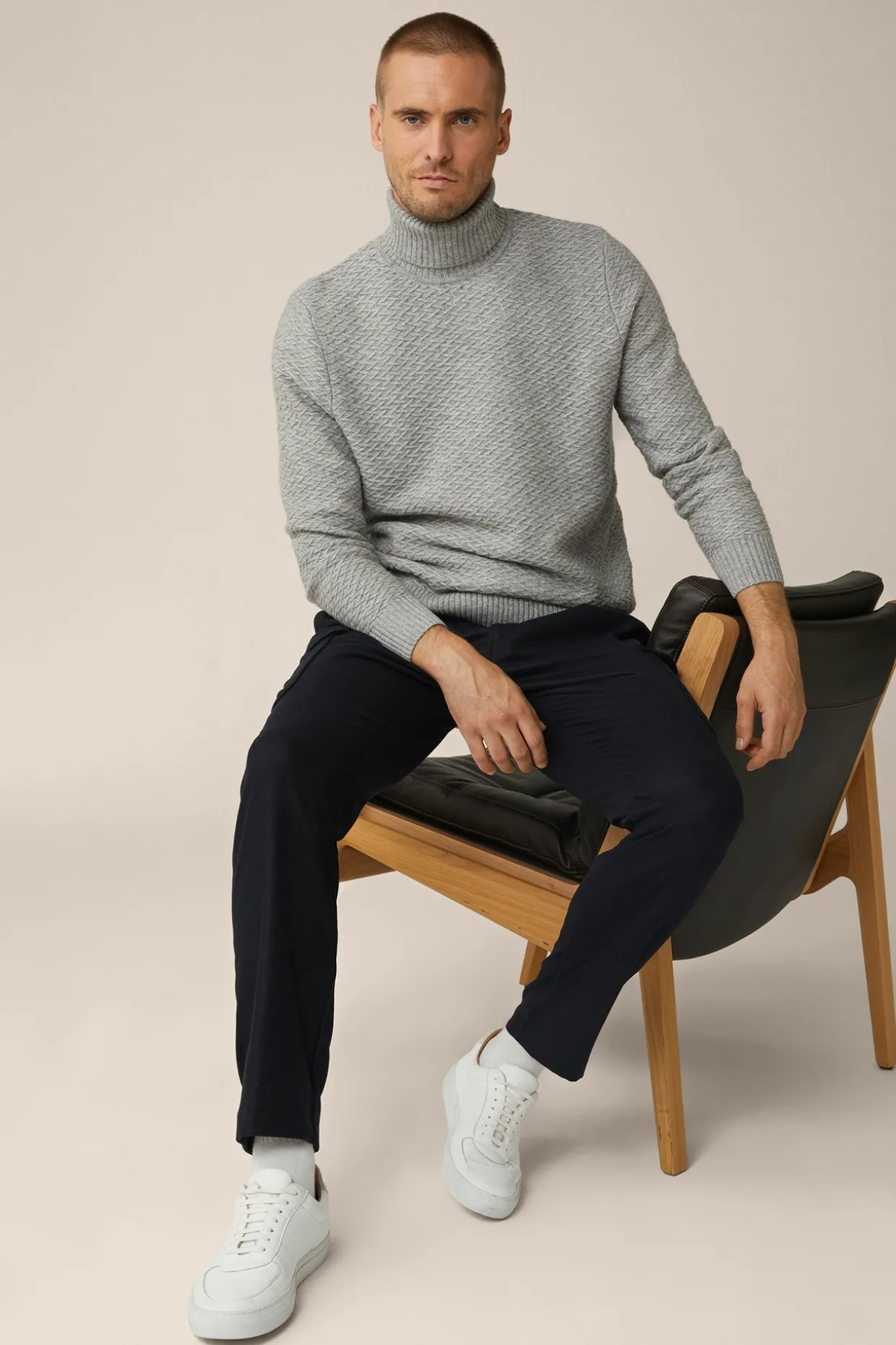Wollmix-Cargo-Hose Famo Mit Cashmere Und Bundfalte In