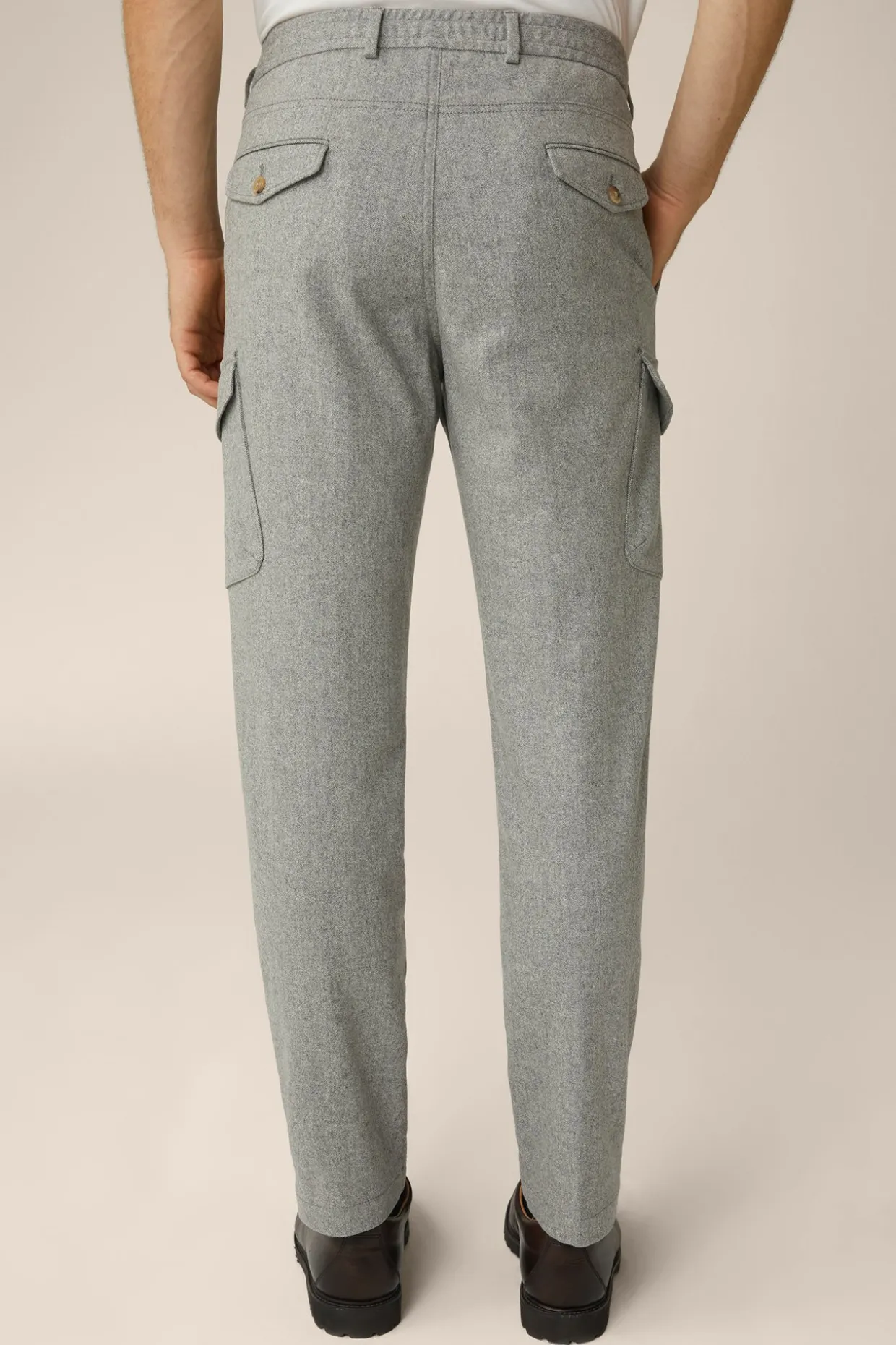 Wollmix-Cargo-Hose Famo Mit Cashmere Und Bundfalte In