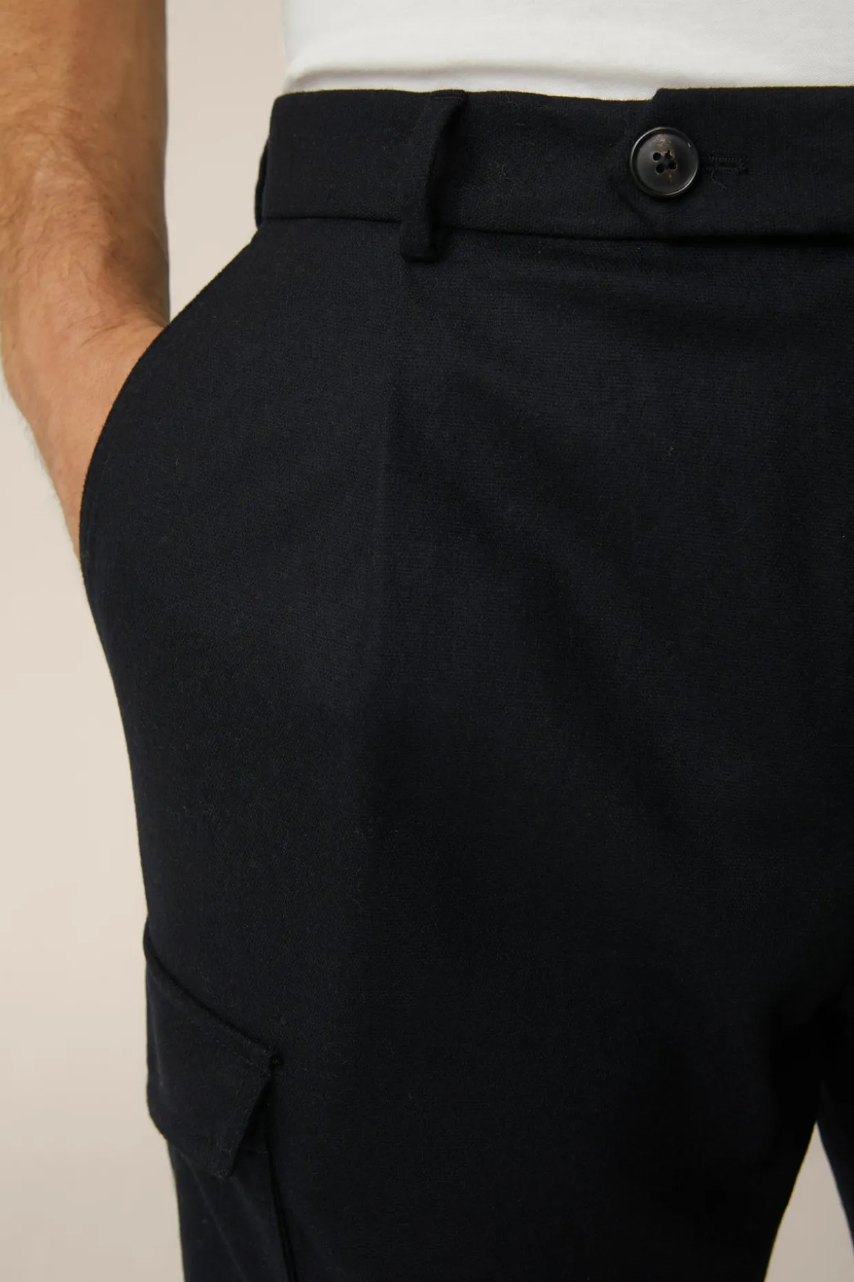 Wollmix-Cargo-Hose Famo Mit Cashmere Und Bundfalte In