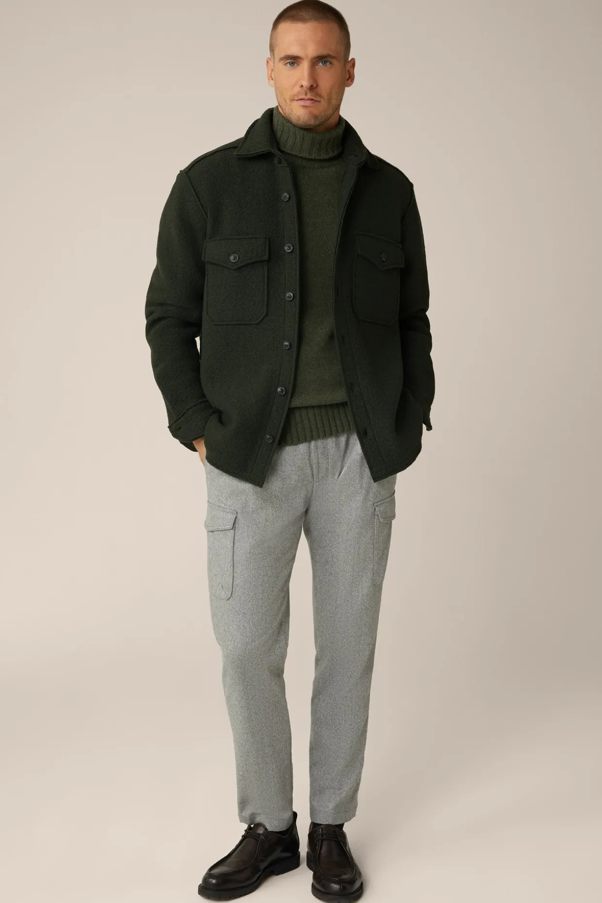 Woll-Overshirt Orio Mit Aufgesetzten Brusttaschen In