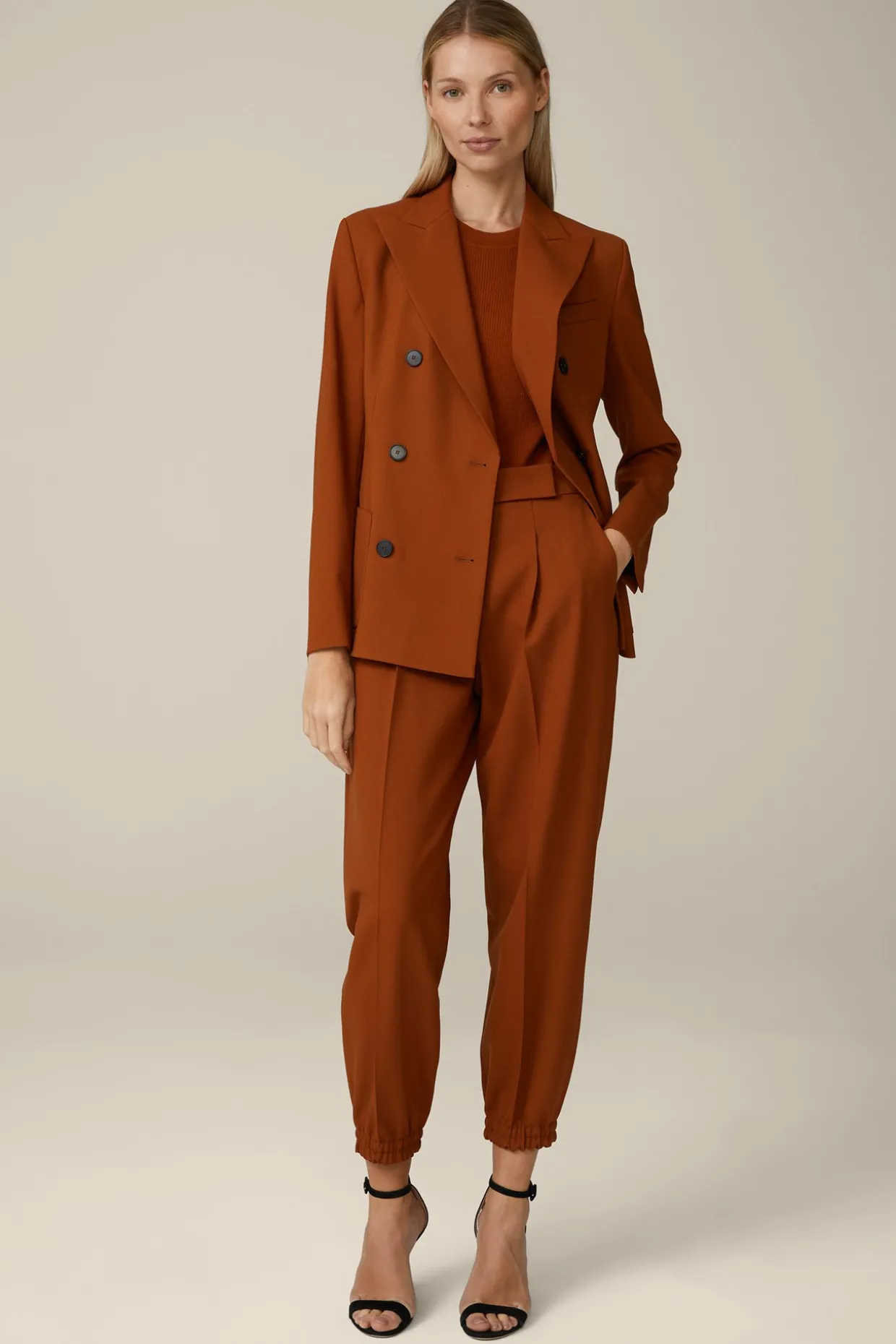 Wollstretch-Hose Im Jogger-Stil In