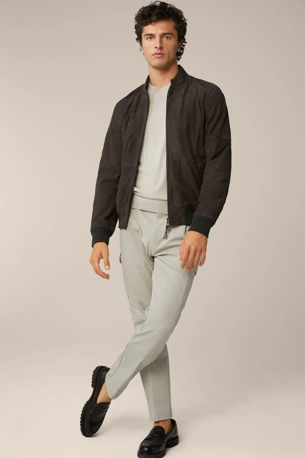 Ziegenvelours-Leder-Blouson Borello In