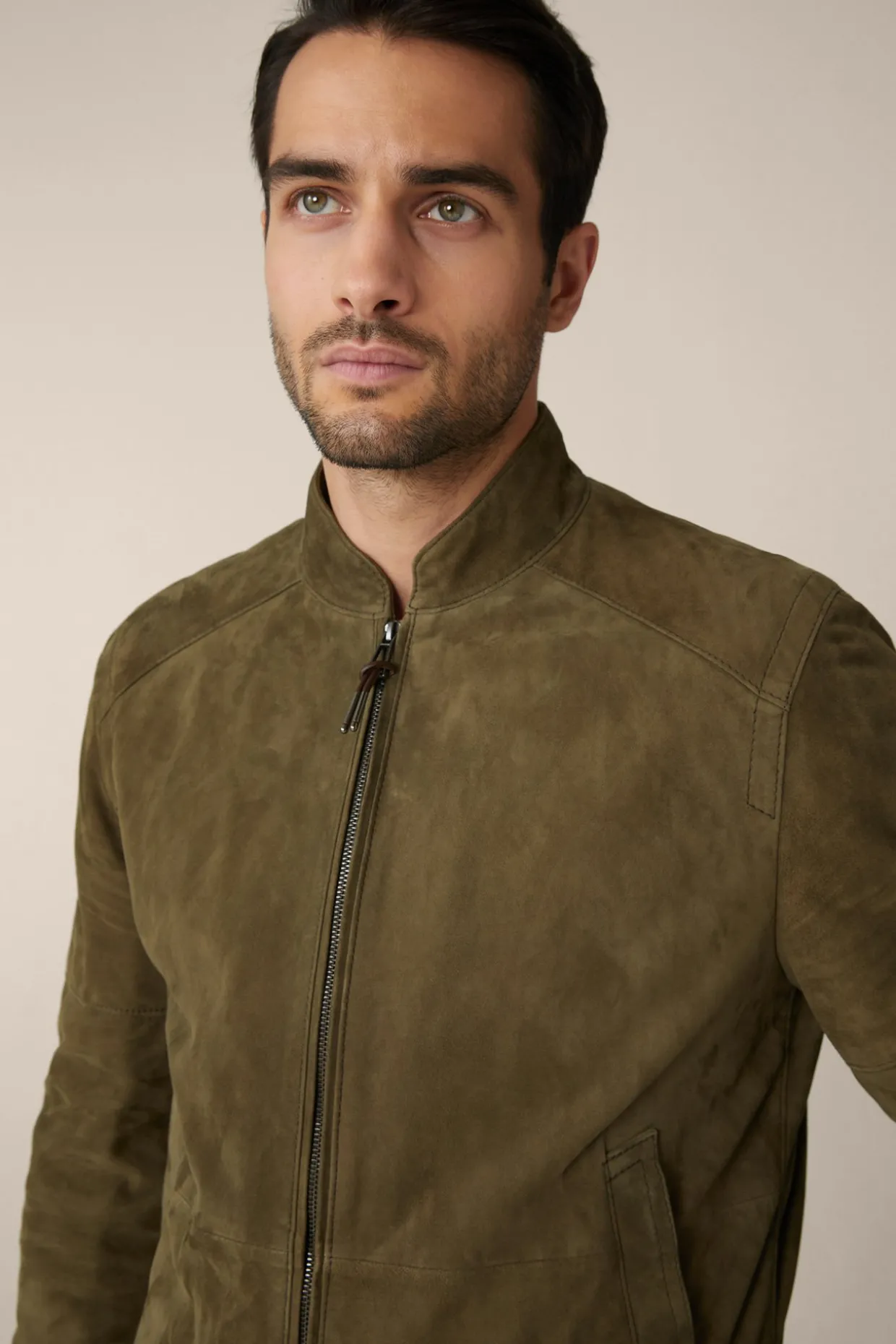 Ziegenvelours-Leder-Blouson Borello In