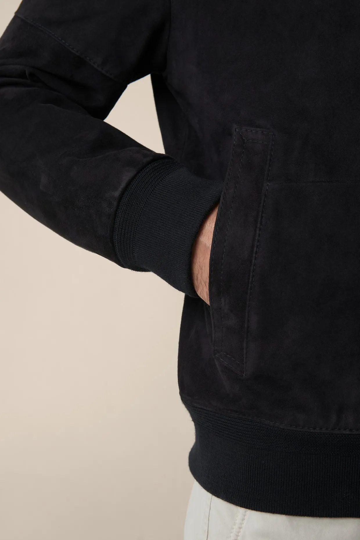 Ziegenvelours-Leder-Blouson Borello In