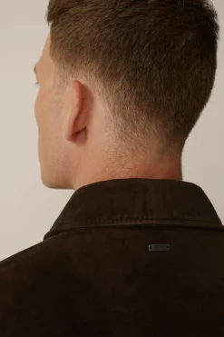 Ziegenvelours-Leder-Blouson Montagnana Mit Umlegekragen In